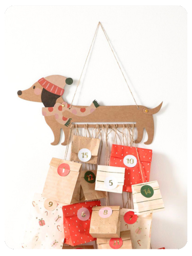Adventskalender SAUSAGE DOG Kinder folia, 54-teilig - mehrfarbig